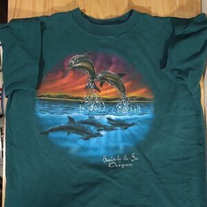 Vintage Dolphins Bandon By The Sea Illustration T-Shirt